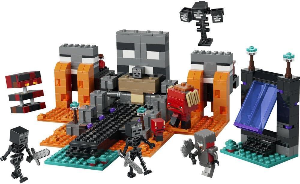 LEGO Minecraft 21590 Wither Battle - Interactive Toy with Crimson Warrior, Strider, Magma Cube & 2 Wither Skeleton Mob Figures - Gamer Gift for 8+ Year Old Boys & Girls