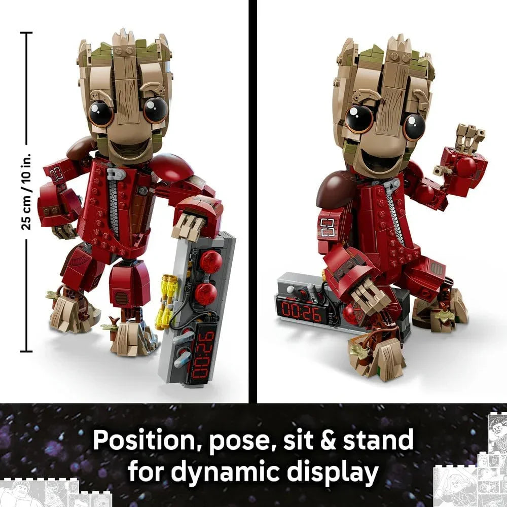 LEGO | Marvel 76341 Ravager Jumpsuit Groot Figure - Collectible Superhero Toy - Cute Desk or Bedroom Decor Idea - Birthday Gift for 10+ Year Old Boys & Fans
