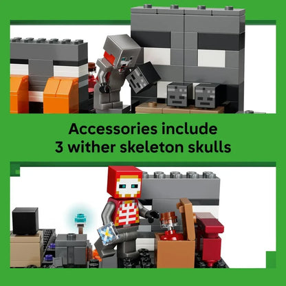 LEGO Minecraft 21590 Wither Battle - Interactive Toy with Crimson Warrior, Strider, Magma Cube & 2 Wither Skeleton Mob Figures - Gamer Gift for 8+ Year Old Boys & Girls