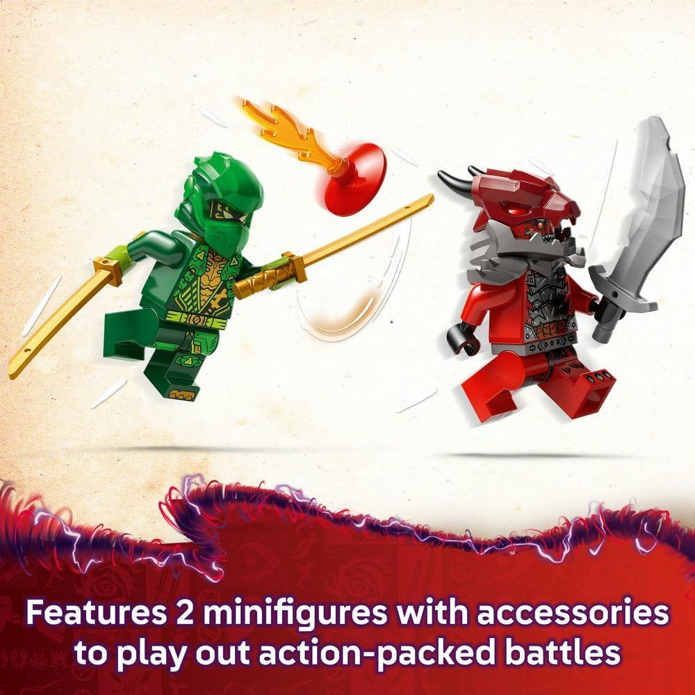 LEGO NINJAGO 71828 Lloyd’s Pull-Back Race Car Toy with 2 Minifigures for Imaginative Play - Dragons Rising Ninja Set - Gift for 7 Plus year Old Boys & Girls