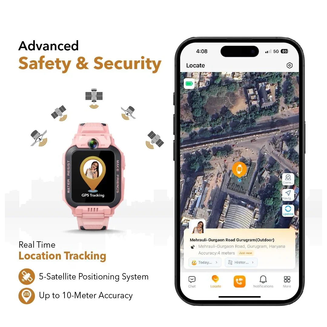 imoo Kids Watch Phone Z7 [4G Cellular + GPS + Health], 4G Smartwatch, HD Video & Voice Call, GPS Enabled with 14 Days Historical Track, Kids Emotion. - Jaiman Toys
