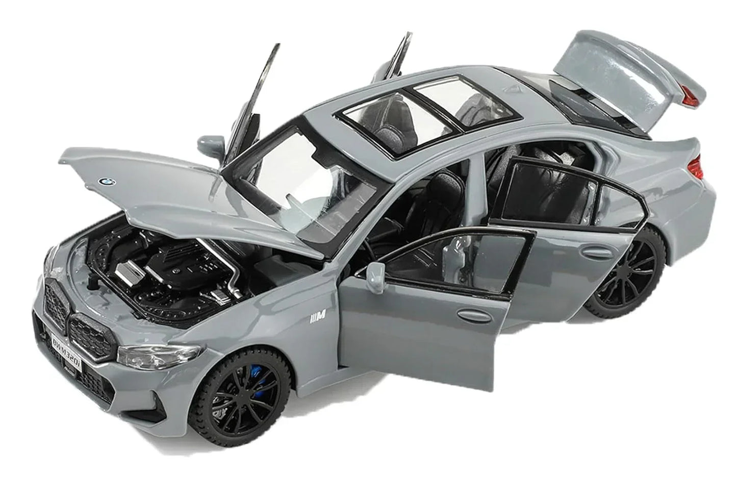 JOY JUNCTION BMW 3 Series 1:32 Scale Alloy Metal Pullback Die-Cast Car – Grey with Lights, Engine Sound & Openable Doors - Jaiman Toys