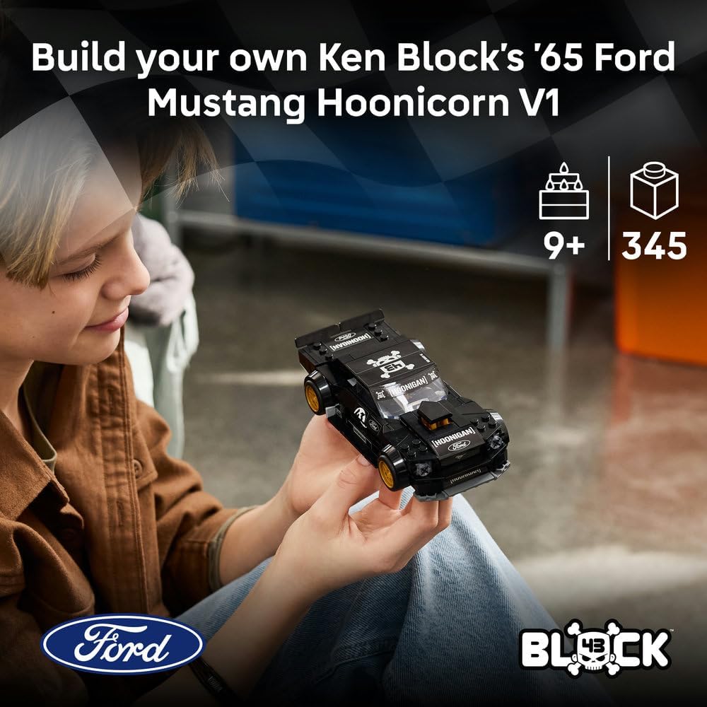 LEGO 77262 Speed Champions Ken Block's 1965 Ford Mustang Hoonicorn RTR V1 Building Set | 345 Pieces | Collectible Drift Car