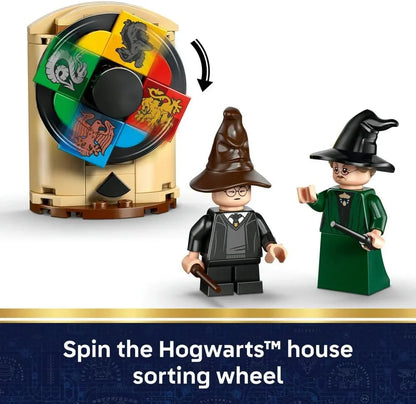 LEGO Harry Potter 76460 Hogwarts Castle: Sorting Hat Ceremony Toy - Collectible Patronus, Hermione & Draco Malfoy Minifigures with Wands & a Spinning Wheel - Gift for 7+ Year Old Girls & Boys