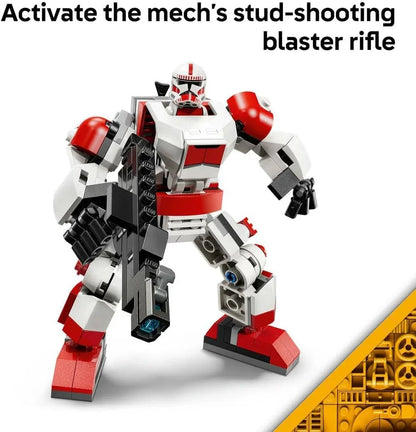 LEGO Star Wars 75448 Clone Shock Trooper Mech Toy - Posable Action Figure w/Blaster Rifle & Minifigure - Collectible Gift for 6+ Year Old Boys & Fans