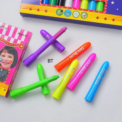 Face Painting Sticks for Kids (6 Color Set) – Washable Face Paint Crayons | Safe, Non-Toxic & Easy Twist-Up Colors | Party, Fancy Dress, Festivals & Halloween Makeup | Ages 4+