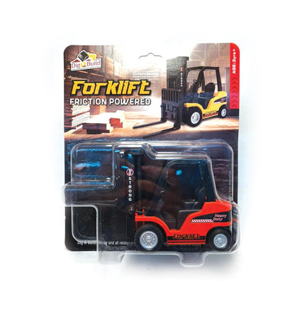 Centy Dig & Build Friction Powered Forklift Toy with Telescopic Mast & Adjustable Forks – Heavy Duty Construction Vehicle for Kids 3+ Years