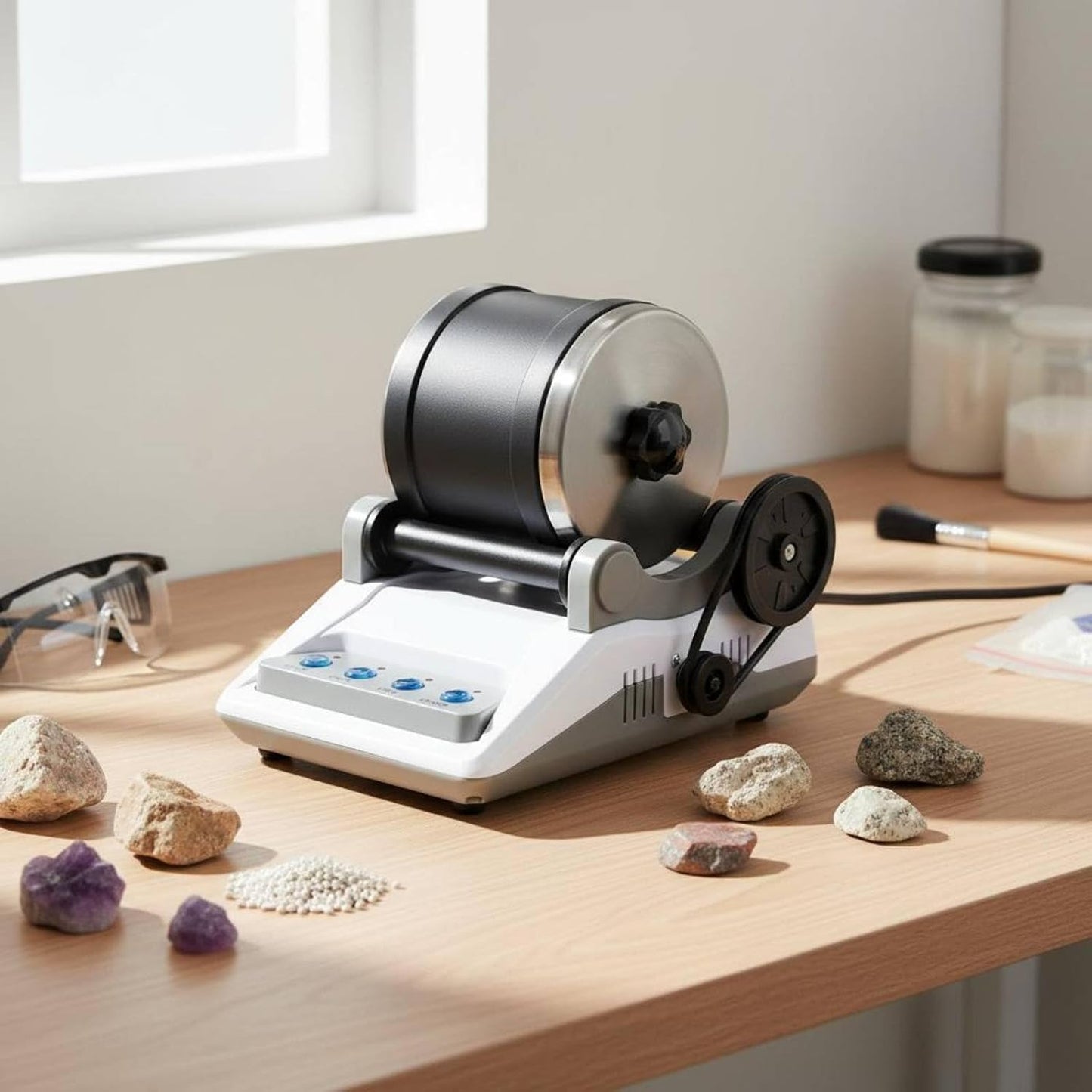 Rock Polishing Machine DIY Electric Stone Polisher Educational Gemstone Kit for Children 8+, Beginners, Home, Classroom, Grinder - EU | Other Lapidary Materials Rocks Fossils & Minerals | DIY KIT