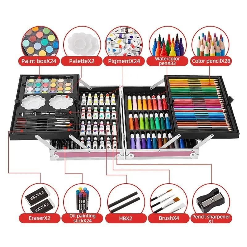 Kids Art Drawing Set 145-Piece Art and Craft Supplies for Drawing and Painting - Perfect Birthday Gift for Boys and Girls Spiderman Theme - Jaiman Toys