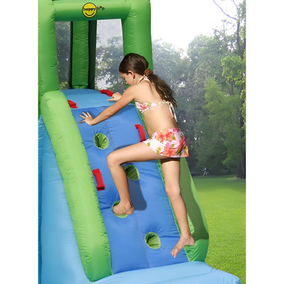 Happy Hop Crocodile Inflatable Water Slide Pool with Climbing Wall & Splash Area | Kids Wet & Dry Water Park | Ages 3+