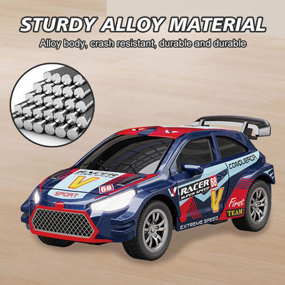 Mini Die-Cast RC Car 1:64 Scale – High-Speed Desktop Remote Control Car with LED Headlights, 2.4GHz Remote & App Control (5 Colors)