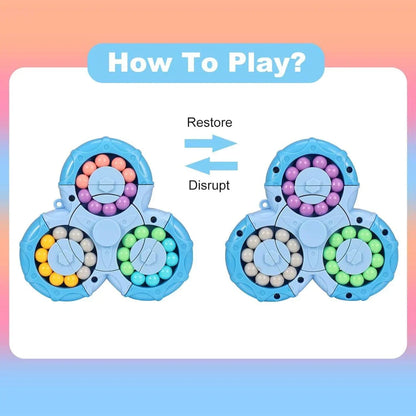 Magic Bean Rotating Cube | Stress Relief Fidget Toy & Creative Puzzle for Kids (Multicolor)