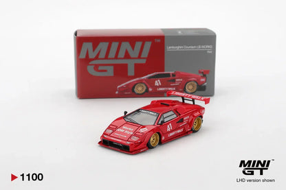 Mini GT 1:64 Lamborghini Countach LB-WORKS Red Diecast Model Car – Liberty Walk Widebody Collectible