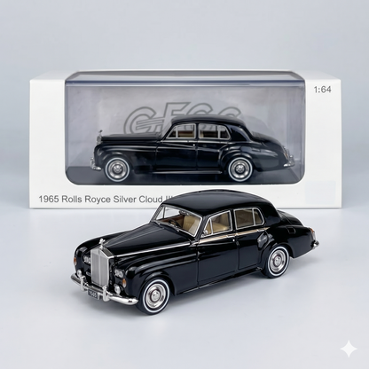 GFCC 1:64 Rolls-Royce Silver Cloud III 1965 Black Die-Cast Model Car | Premium Luxury Classic Collectible