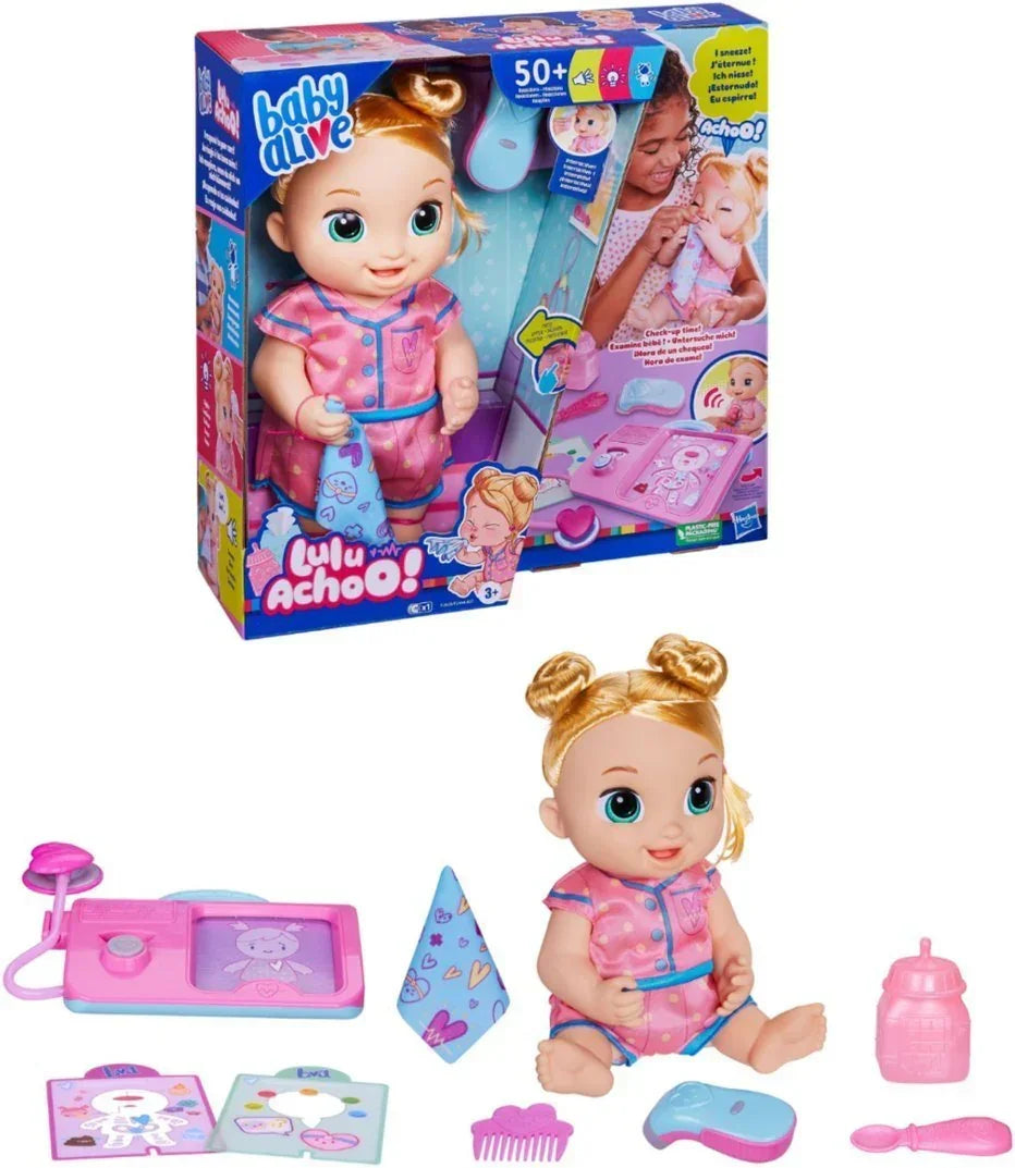 Baby Alive Lulu Achoo Doll, 12-Inch Interactive Doctor Play Toy Set with Lights and Sound - Jaiman Toys