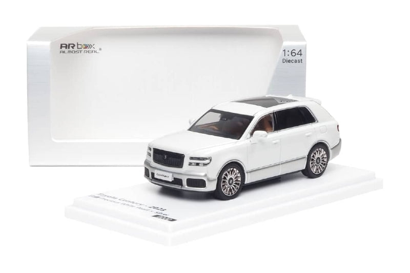 Almost Real AR Box 1:64 Toyota Century SUV G70 White/Silver Die-Cast Model Car | Premium Luxury SUV Collectible
