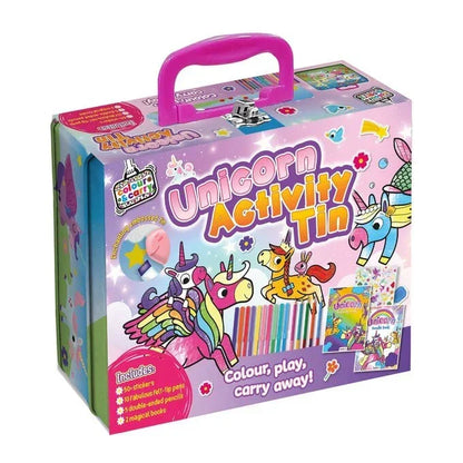 Colour & Carry Unicorn Activity Tin Colouring Kit - Jaiman Toys