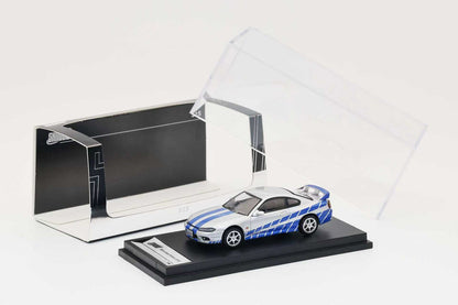 Shadow 1:64 Nissan Silvia S15 Livery Silver with Blue Diecast Model Car | Premium Collectible