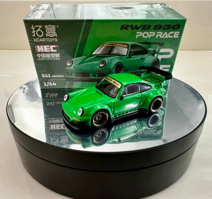 Pop Race 1:64 Porsche RWB 930 Green HEC 2026 Die-Cast Model Car | Premium Widebody Collectible