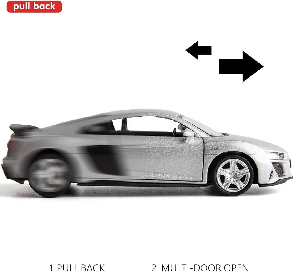 RMZ City 1:36 Audi R8 Coupe Diecast Model Car – Opening Doors, Metal Body, Collectible Sports Car