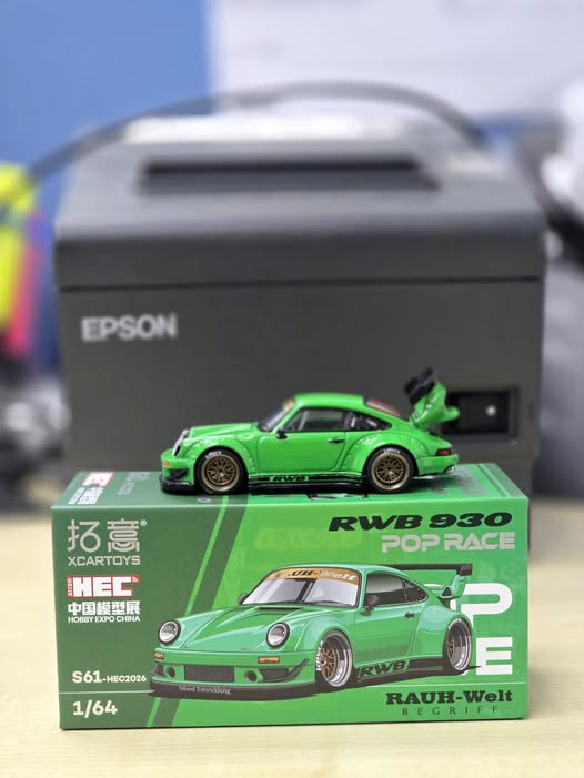 Pop Race 1:64 Porsche RWB 930 Green HEC 2026 Die-Cast Model Car | Premium Widebody Collectible