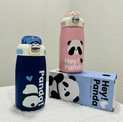 Hey Panda Water Bottle With Straw 650 ML (Pink) - Jaiman Toys