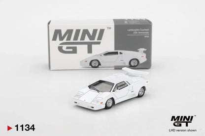 Mini GT 1:64 Duo Set Roxy Porsche 911 GT3 R #77 AO Racing IMSA 2024 + Lamborghini Countach 25th Anniversary White | Premium Diecast Models