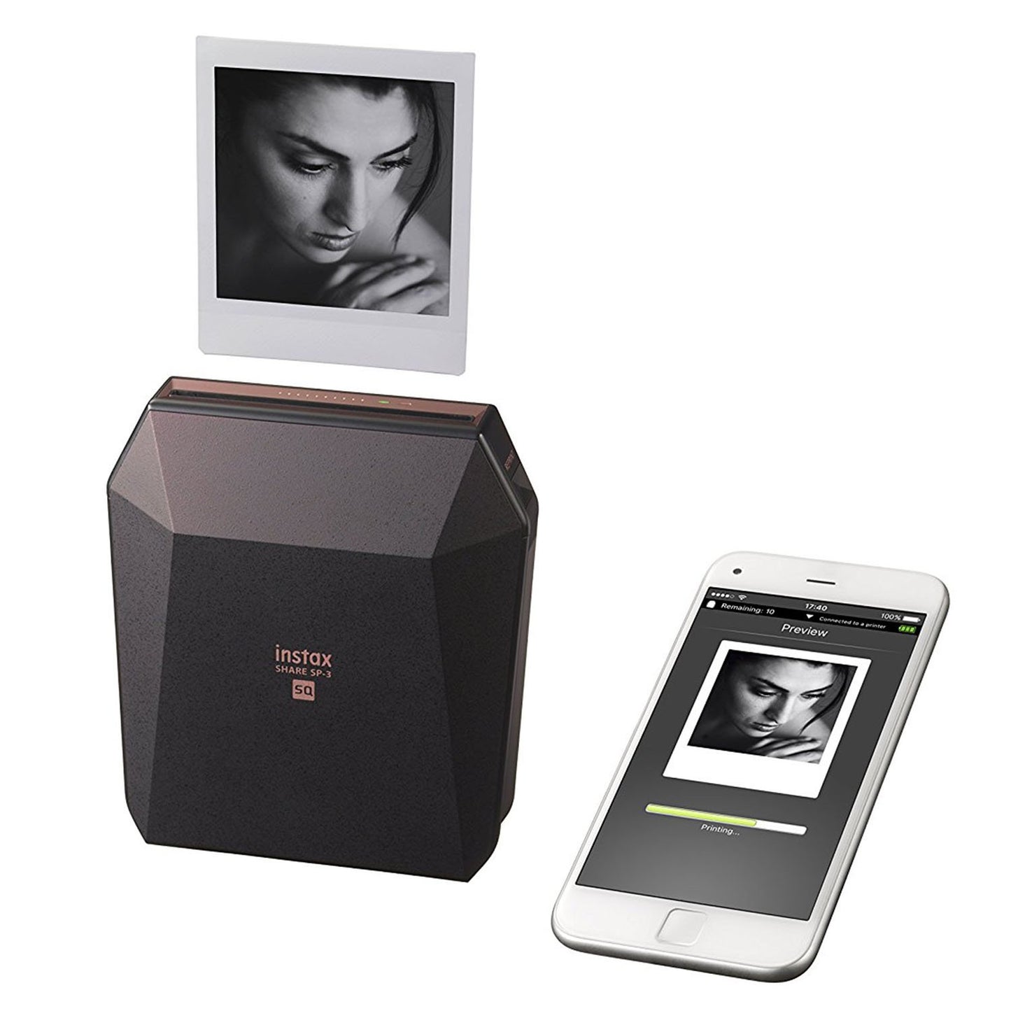 Fujifilm Instax Share SP-3 Square Film Smartphone/Mobile Wireless Instant Photo Printer (Black)