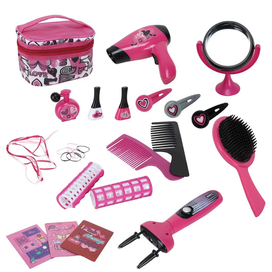 Beauty Pretend Play Magic Makeup Nail Paints/Hairbrush/Hair Comb/Vanity Bag Set for Girls - Jaiman Toys