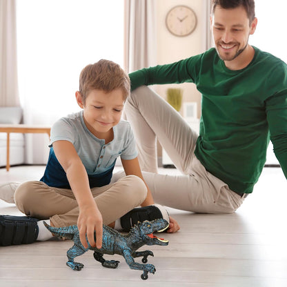 Remote Control Robot Dinosaur Toy with Spray, Light & Roaring Sound – 2.4G RC Walking Dino for Kids