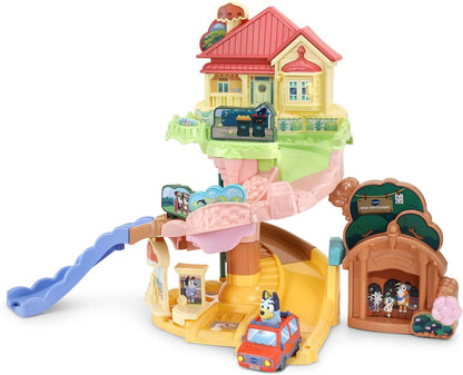 VTech Bluey Road Trip Vehicle Playset | Interactive Bluey Adventure Playset with Vehicle, Lights, Sounds & Multi-Level Family Play for Kids