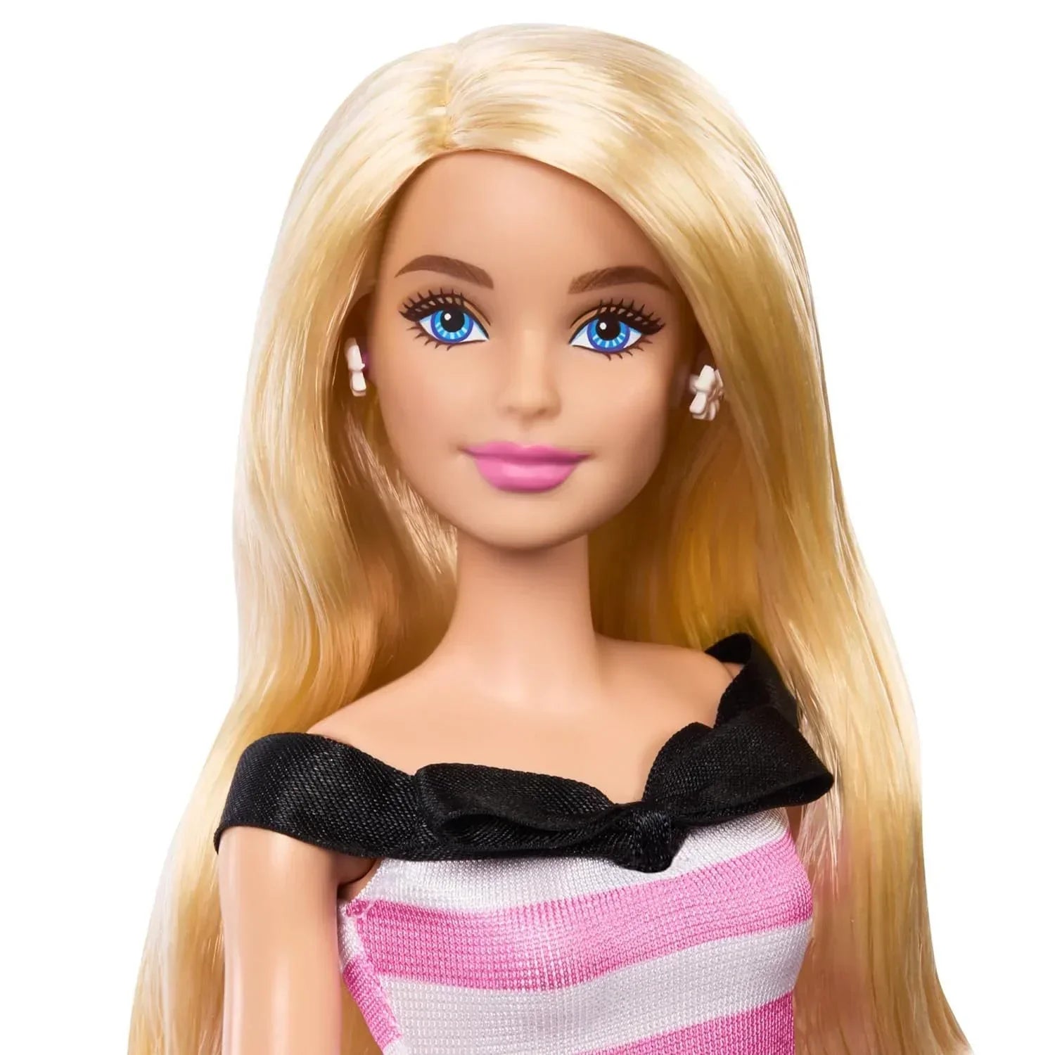 Barbie's 65th Anniversary: Commemorative Doll with Blonde Hair and Pink & White Striped Dress - Jaiman Toys