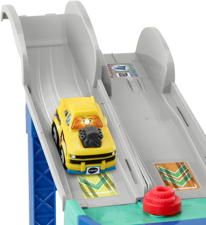 VTech Go! Go! Smart Wheels 4-in-1 Zig-Zag Raceway | Interactive Multi-Level Raceway Playset with SmartPoint® Vehicle, Lights, Sounds & 4 Track Configurations