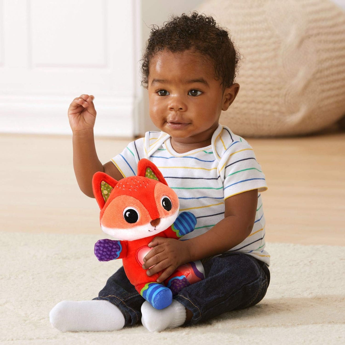 VTech Soothing Songs Fox, Red | Interactive Musical Plush Fox with Lights, Songs & Sensory Play for Babies