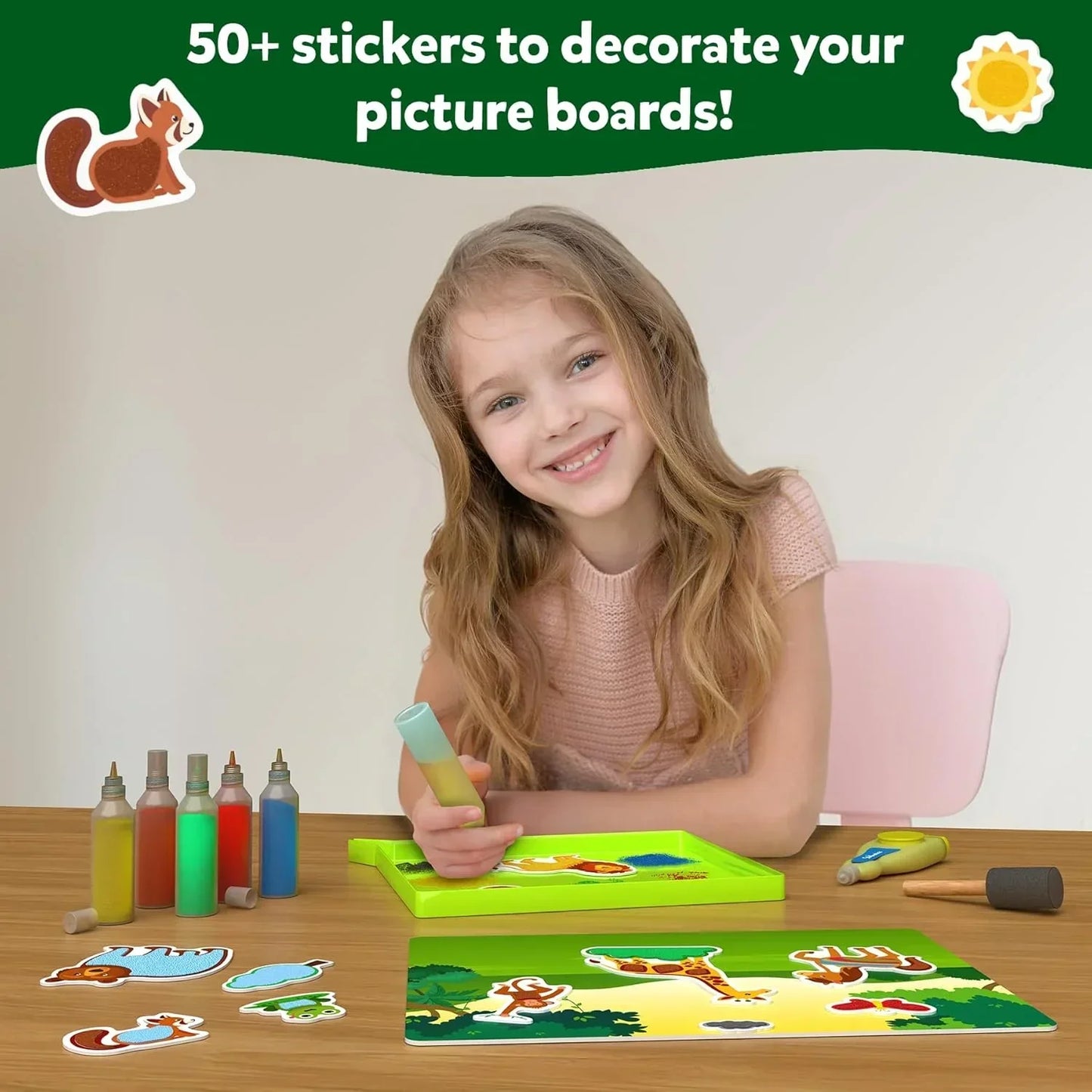 Skillmatics Art & Craft Activity - Sand-Tastic Art Animals, Sand Art for Kids, Craft Kits & Supplies, DIY Creative Activity, Gifts for Girls & Boys Ages 4, 5, 6, 7, 8, 9, 10 - Jaiman Toys