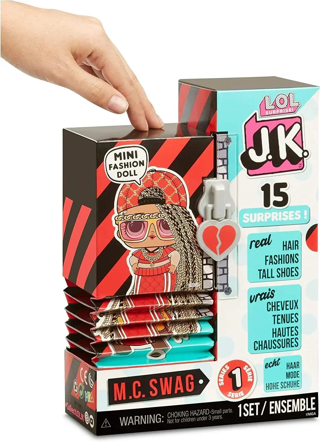 L.O.L Surprise JK Mini Fashion Doll with 15 Surprises Including Dress Up Doll Outfits, Exclusive Accessories - Gifts for Girls and Mix Match Toys for Kids 4-15 Years (MC Swag) - Jaiman Toys