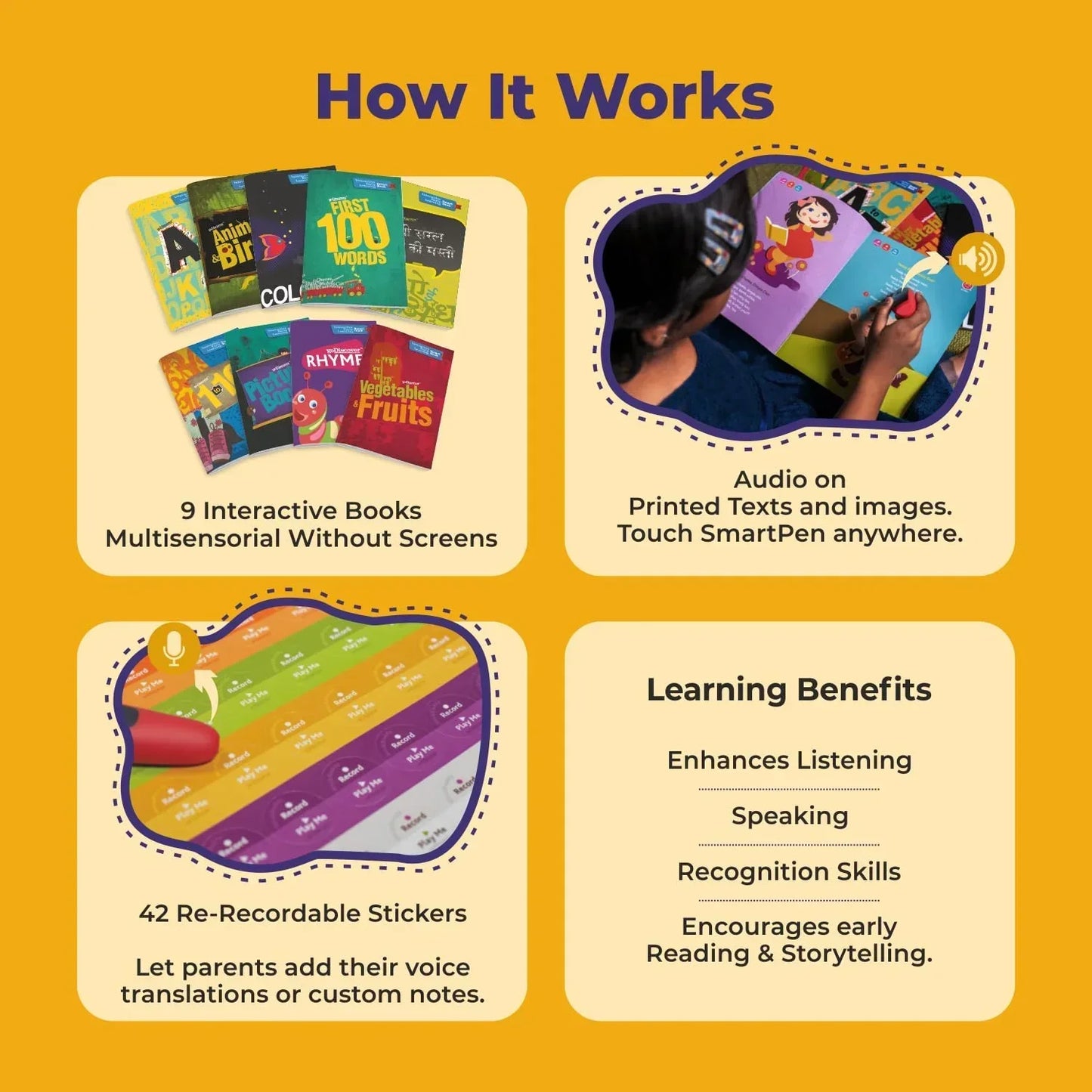 goDiscover Interactive Smart Books with Talking Pen | 9-Book Educational Learning Set for Toddlers
