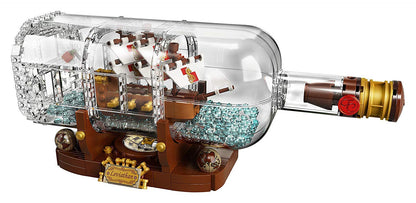 LEGO 21313 Ideas Ship in a Bottle Building Set for Adults – Collectible Nautical Display Model (962 Pieces)