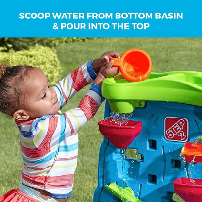Step2 Waterfall Discovery Wall – Double-Sided Outdoor Water Play Set with Accessories - Jaiman Toys