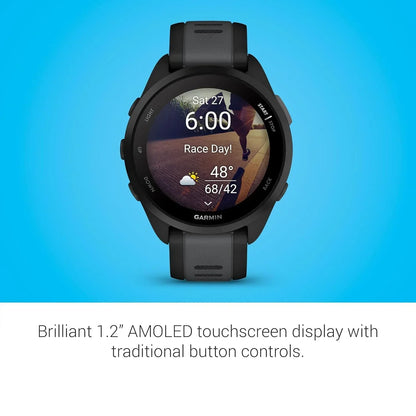 Garmin Forerunner 165 Music, Running Smartwatch, Colorful AMOLED Display, Training Metrics and Recovery Insights, Music on Your Wrist, Black/Slate Gray - Jaiman Toys