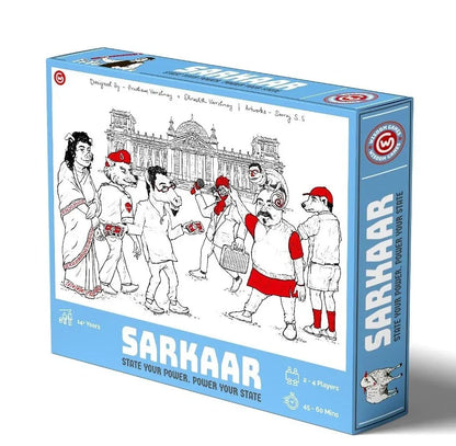 Wisdom Games Sarkaar: The Political Strategy Board Game 45-60 Mins Playtime | Fun, Cheeky Strategy Game | 2-4 Players Age 12+ - Jaiman Toys