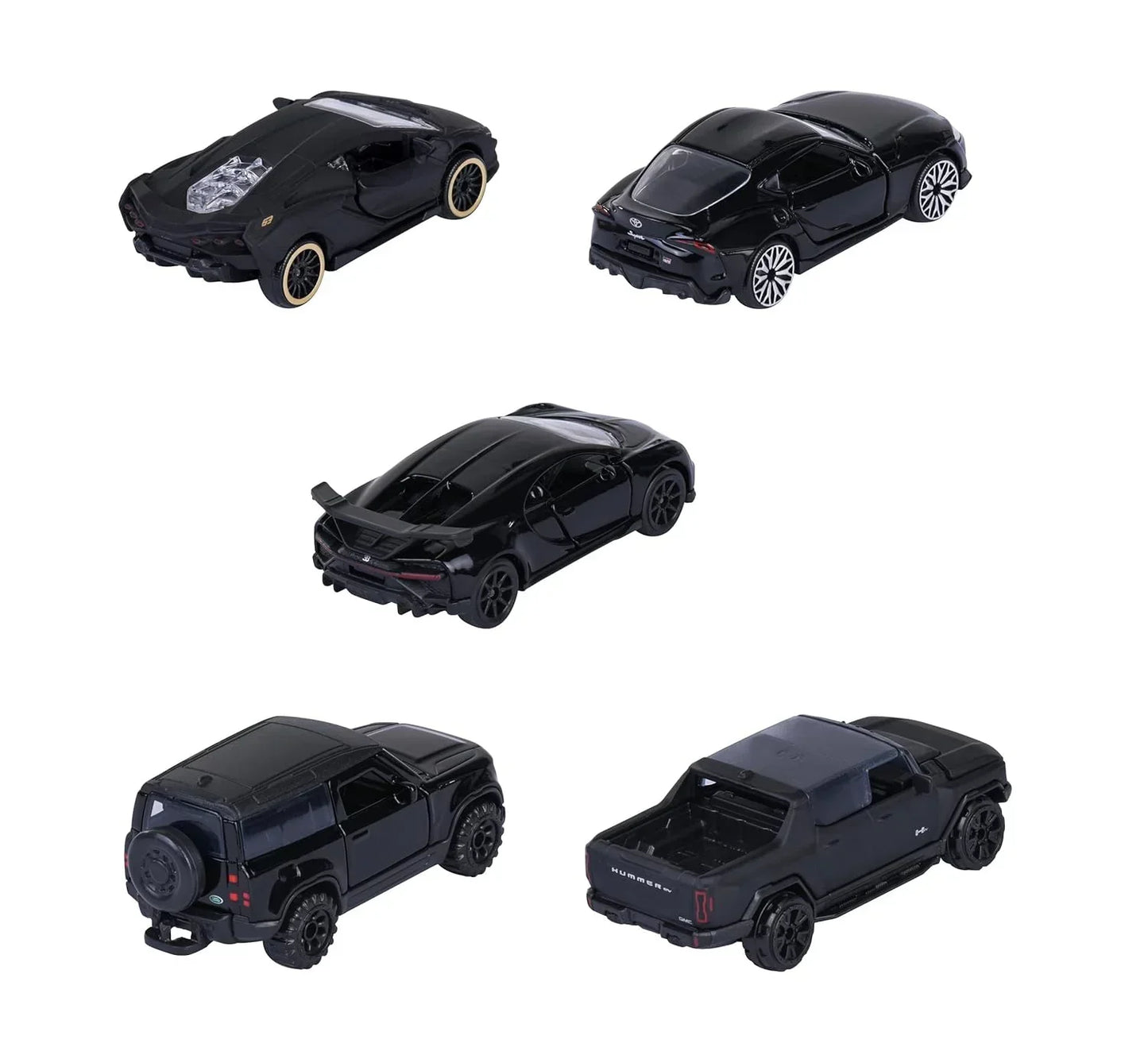 Majorette Black Edition Die-Cast Car Set (5 Cars) | Premium All-Black Models | Metal Body | 1:64 Scale | 3+ Years