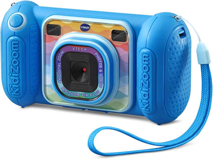 VTech KidiZoom Camera Pix Plus, Blue | Kids Digital Camera with 4X Digital Zoom, Selfie Mode, HD Photos & Videos, Voice Recorder, Games & Expandable Memory