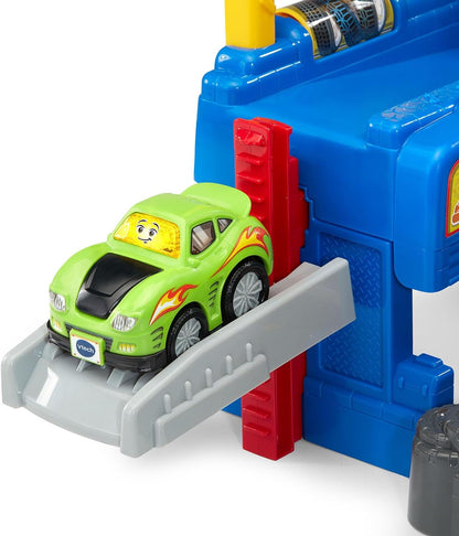 VTech Go! Go! Smart Wheels Speedy Repair Shop | Interactive Vehicle Garage Playset with SmartPoint Car, Car Wash & Repair Station for Toddlers