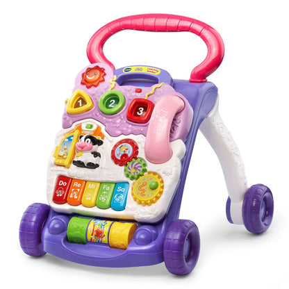 VTech Sit-to-Stand Learning Walker Interactive Baby Activity Walker with Removable Learning Center, Lights, Sounds, Music & Educational Activities | Early Learning Push Walker for Babies & Toddlers | Lavender