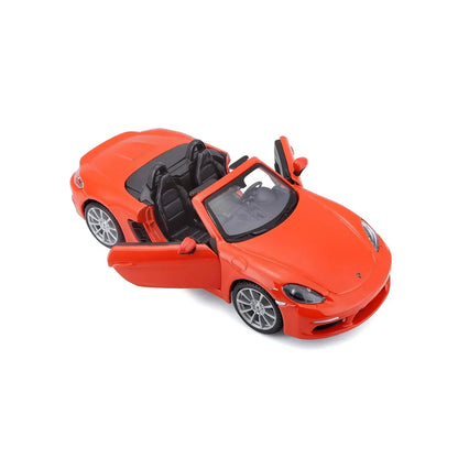 Bburago Die-Cast 1:24 Scale Porsche 718 Boxster Car (Orange) - Jaiman Toys