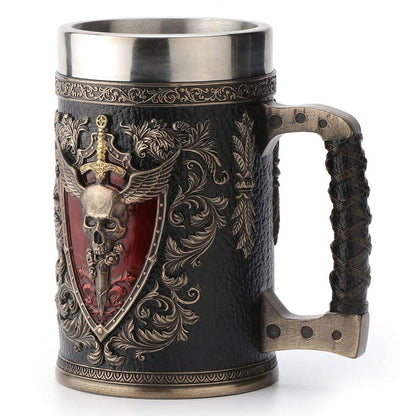 Gothic Skull Tankard Mug | 15.5 cm Medieval Fantasy Collectible Beer Mug