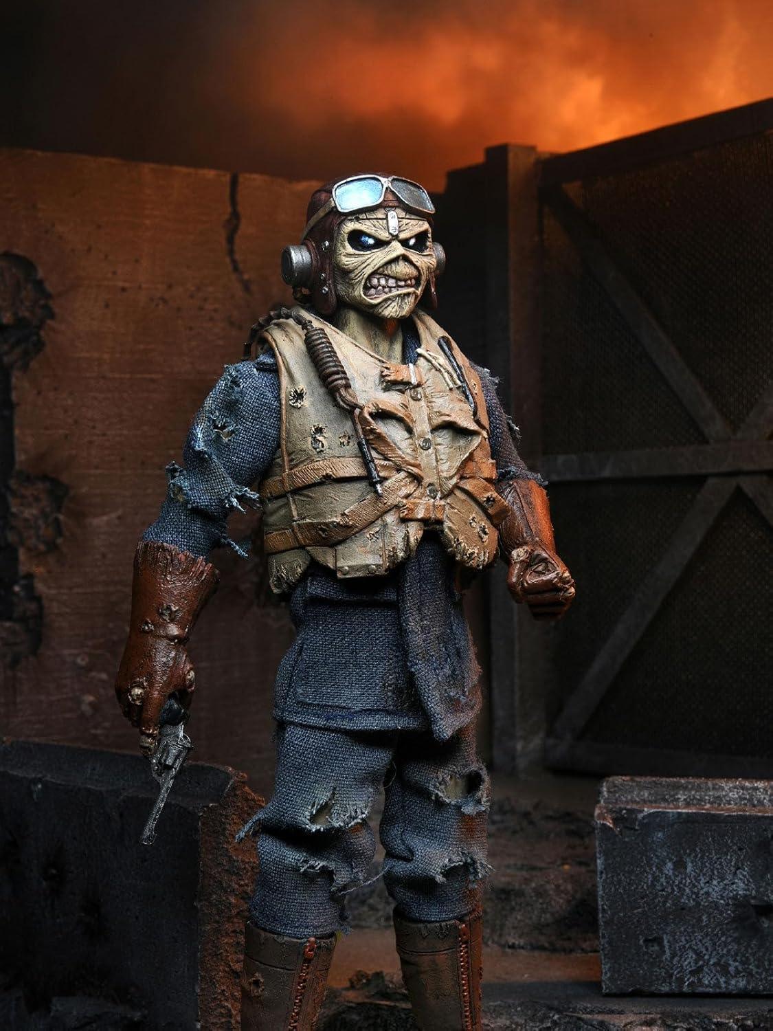 NECA Iron Maiden Aces High Eddie 8" Clothed Action Figure – Battle of Britain Edition - Jaiman Toys