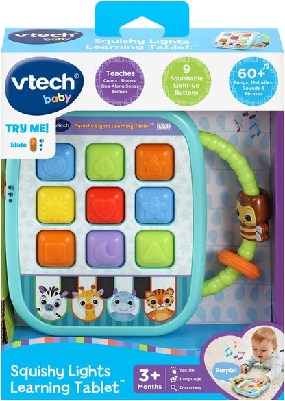 VTech Squishy Lights Learning Tablet | Interactive Light-Up Educational Toy with Music, Shapes, Colors & Sensory Buttons for Babies