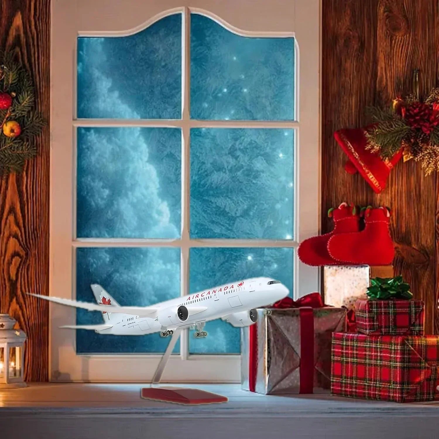 Canada Airlines Boeing 787-B Aircraft LED Light - Airplane 1/130 Plane Model Replica Toy Decor - 46 cm - Jaiman Toys